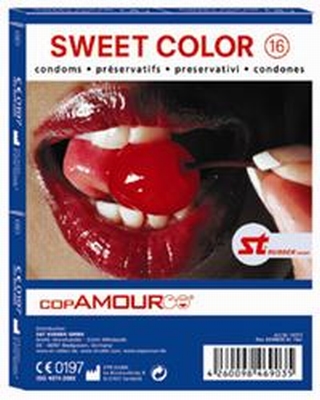 copAMOUR Sweet Color 16 stuks condooms met smaakje