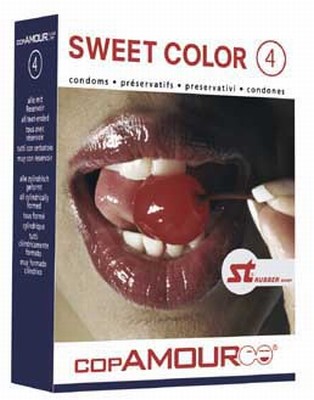 copAMOUR Sweet Color 4 stuks condooms met smaak