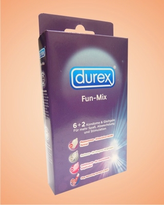 Durex Fun-Mix Condooms, 6 stuks + 2 glijmiddel